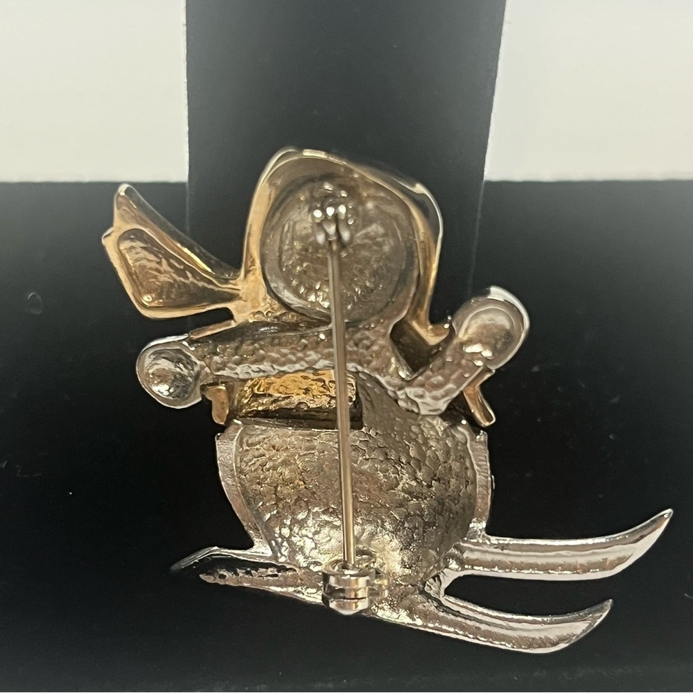 Vintage Gold and Silver Roman Snowman Brooch - Picture 3 of 5